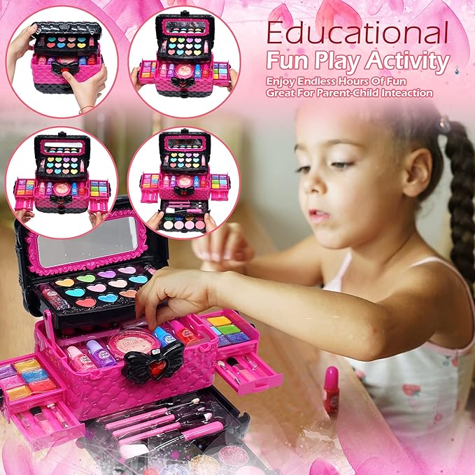Kids Makeup Sets for Girls - Kids Makeup Kit for Girls, Maquillaje para Niñas, Play Make Up Kit, Best Toys for Little Girl,Princess Toddler Kid Stuff, Ages456789 10-12 Year Old Girl Birthday Gifts