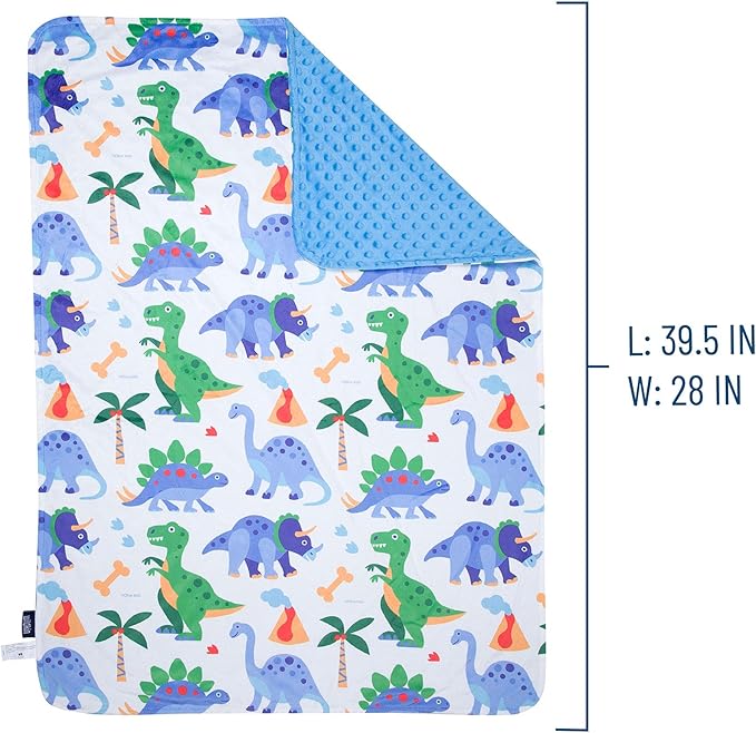 Wildkin Plush Baby Blanket – Soft & Cozy Comfort, Ideal for Toddlers, Travel & Daycare - Dinosaur Land