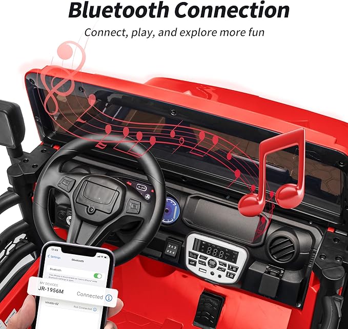 2 Seater Ride on Electric Car, 12V Ride on Toy Car for Kids 4-8 w/Remote Control, EVA Tires - Red