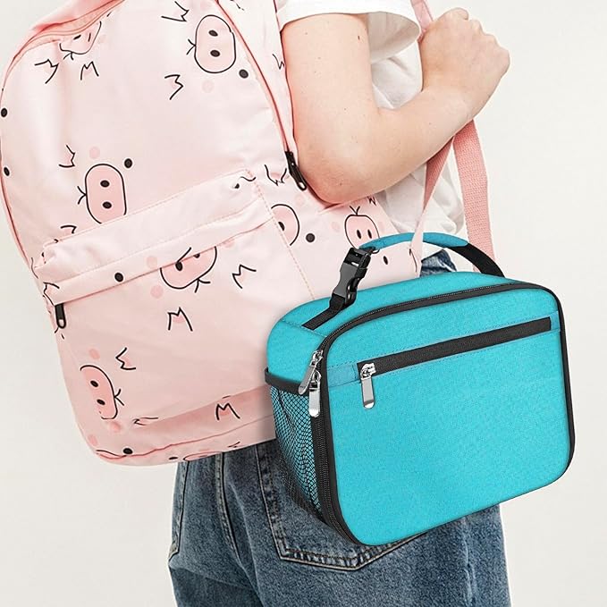 Kids Lunch Box for Boys Girls Lunch Bag Insulated Durable Lunchbox Children Lunch Tote Bag for School Light Blue