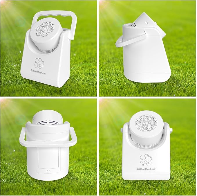 Bubble Machine for Kids Toddlers,Automatic Bubble Blower,Portable Adjustable Angle Bubble Maker,Bubbles Toy for 3 4 5 6 7 Year Old Boy Girl,Outdoor Party Birthday Easter Baskets Stuffers Gifts