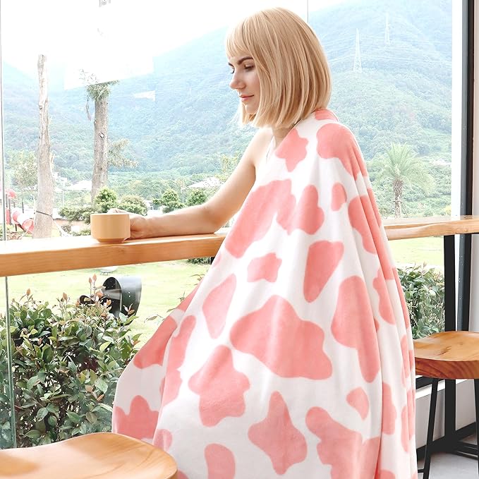 Light Pink Throw Blanket Twin Size Fuzzy Decorative Fleece Throw Lightweight Large Soft Twin Blanket for Couch Bed Camping Travel