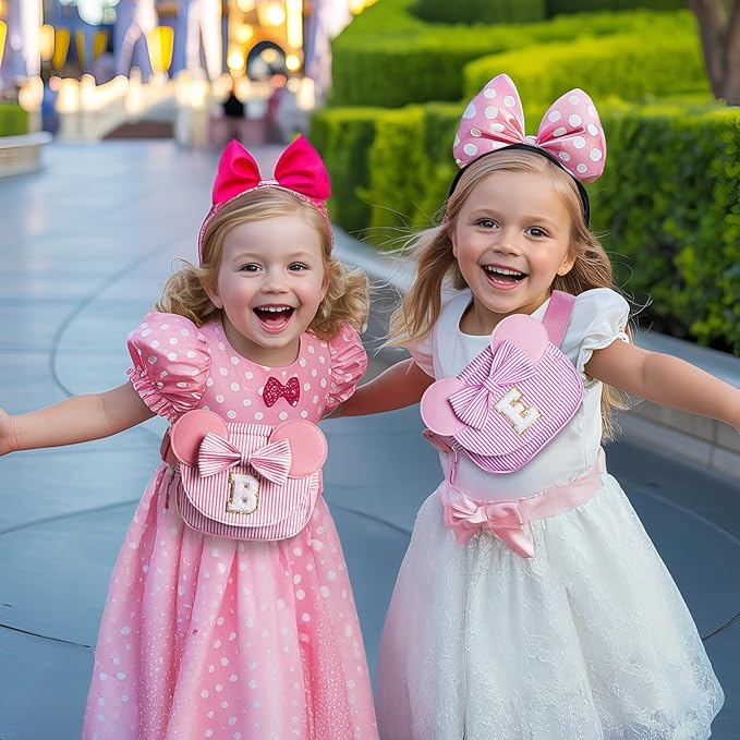 Birthday Gifts for 3 4 5 6 7 8 9 10 11 12 13 Year Old Kids Girls | Initial Fanny Pack for Girls Kid Gifts Personalized Belt Bag for Kids Girl | Pink C