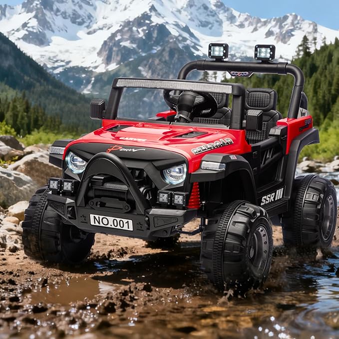 12V Ride On Car for Kids, Ride On Toy w/Parent Remote, Spring Suspension, Bluetooth, Music & Horn, LED Light, 4.1MPH Max Speed, 3 Speeds, Electric Car for Kids Toddlers Age 3-8, Red