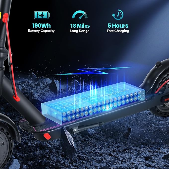 Caroma Electric Scooter,630W Peak Motor,20 MPH Max Speed & 18 Miles Long Range,8.5" Solid Tires,Dual Braking System with Cruise Control,Foldable E-Scooter with Smart APP Lock for Adults and Teens