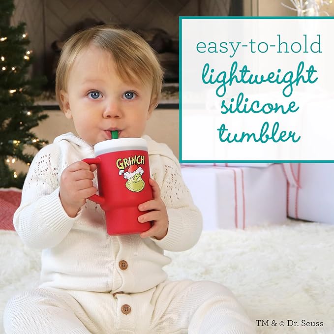 Infantino My 1st Tumbler, Silicone Sippy Cup with Straw & Handle, Spill-Resistant Baby Cup for On-the-Go, BPA-Free Transition Bottle