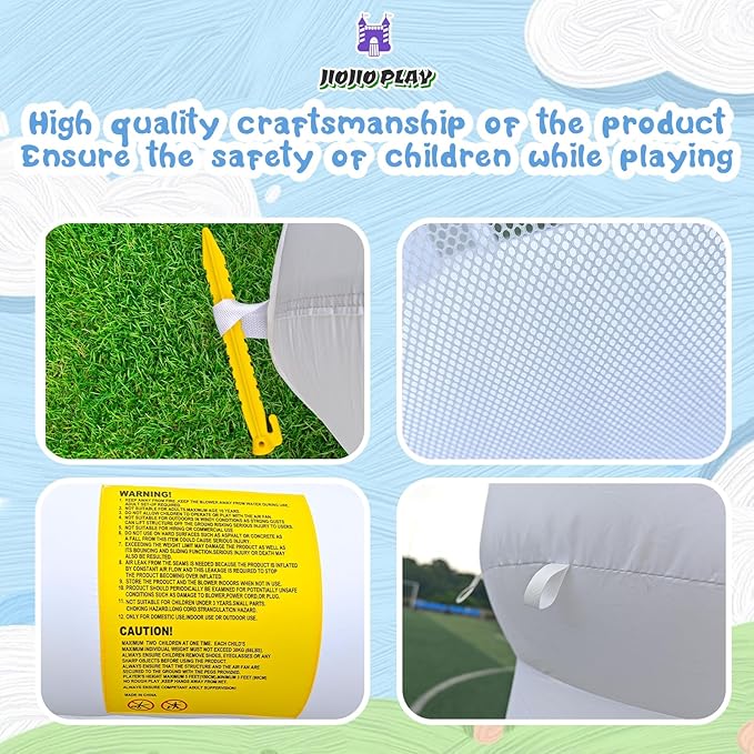 12 FT Oxford White Inflatable Bounce House, Bounce House With Ball Pit, Bounce House With Slide, Indoor And Outdoor Large Inflatable Castles Bounce House for Kids 3-12 Holiday Decoration Wedding Party