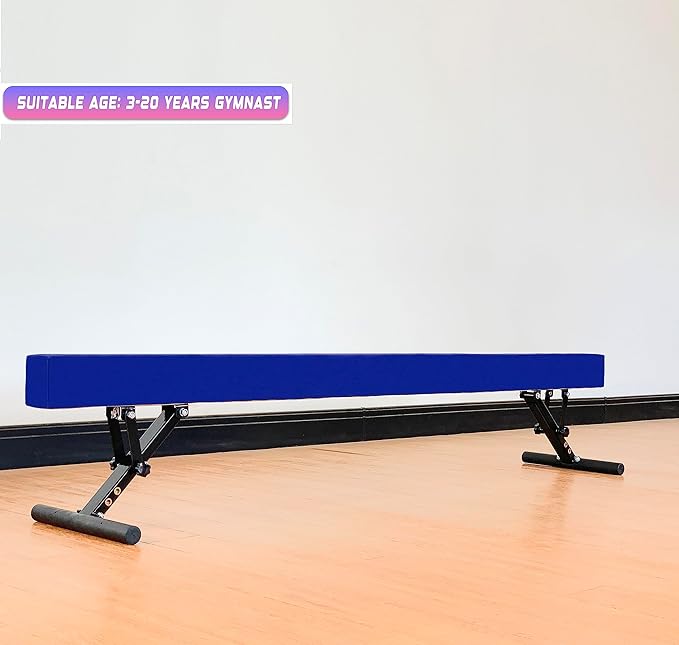 Adjustable Balance Beam 8 ft Gymnastic Beam Adjustable Height for Kids and Teenage of All Gymnastic Levels, Gymnastic Training Beam Gymnastic Equipment for Athlete Home and Gym Club Use