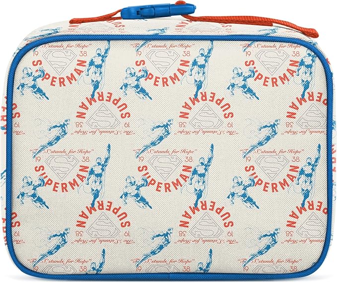 Simple Modern DC Comics Superman Kids Lunch Box for School | Reusable Insulated Lunch Bag for Toddler, Girl, and Boy | Exterior & Interior Pockets | Hadley Collection | Superman Stand for Hope