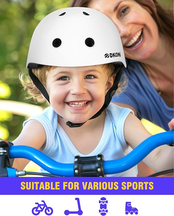 Kids Bike Helmet, Adjustable and Multi-Sport, from Toddler to Youth, 3 Sizes