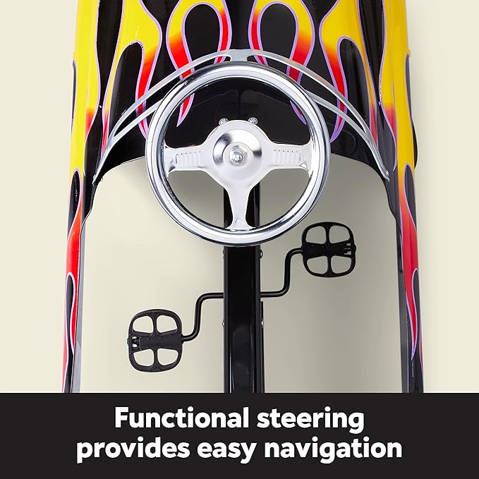 Kid Trax Street Rod Pedal Car, Indoor/Outdoor Toys for Toddlers Ages 3–5, Classic Design Ride On Car, Kid Cars to Drive, Ride On Toy, Toddler Boy Toys, Durable Steel Cars for Kids, Max Weight of 60lbs