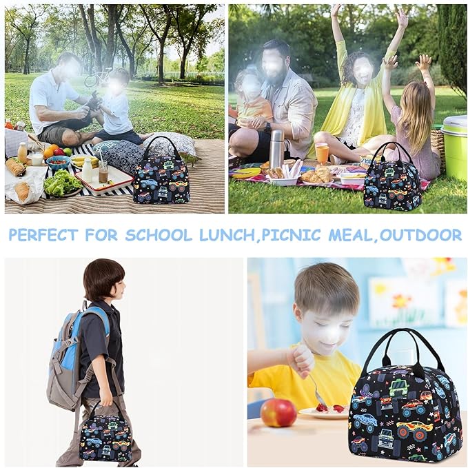 CAMTOP Lunch Box Kids Insulated Lunch Bag Large Reusable Leakproof Cooler Lunch Bags for Boys Girls School Travel Picnic