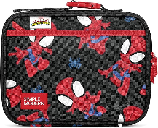 Simple Modern Marvel Kids Lunch Box for School | Reusable Insulated Lunch Bag for Toddler, Girl, and Boy | Exterior & Interior Pockets | Hadley Collection | Go Spidey Go