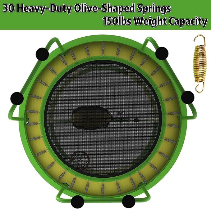 LANGXUN 60" Trampoline for Kids, 5ft Toddler Mini 6-in-1 Trampoline Indoor Outdoor with Swing, Basketball Hoop, Dart Board, Rings, Christmas Toys Birthday Gifts for Girls Boys