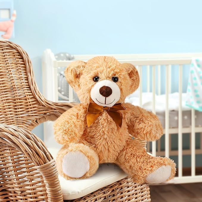 HyDren 9 Pcs 14 Inch Stuffed Animals Bears Bulk Soft Animal Plush Toys Bears Cute Dolls Gift for Valentine Wedding Mom Christmas Baby Shower Birthday Gift Home Decor(Dark Brown, Light Brown)