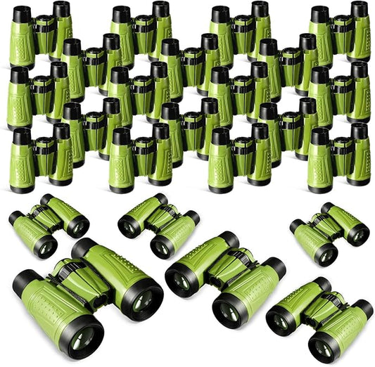 Libima 24 Pcs Binoculars for Kids Educational Compact Kids Binoculars with Neck String Toddler Telescope for Boys Girls Learning Bird Watching Camping Hiking Travel Safaris Birthday Gifts(Green)