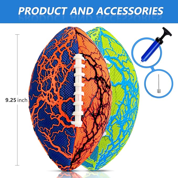 Jasonwell Pool Beach Water Football - 2 Pack Waterproof Football Strong Grip Fun Pool Toys Games for Swimming Pools Beach Lake Park Backyard Outdoor Play for Kids Children Teens Adults Family