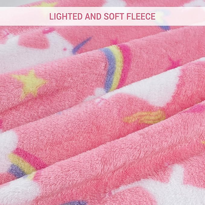 Softan Unicorn Blanket for Babies, Kids Throw Blanket for Boys and Girls Soft Cozy Flannel, Cute Pink Unicorn Blanket for Sofa Couch Bed, Soft Plush Warm Receiving for Newborns, 30x40 Inch