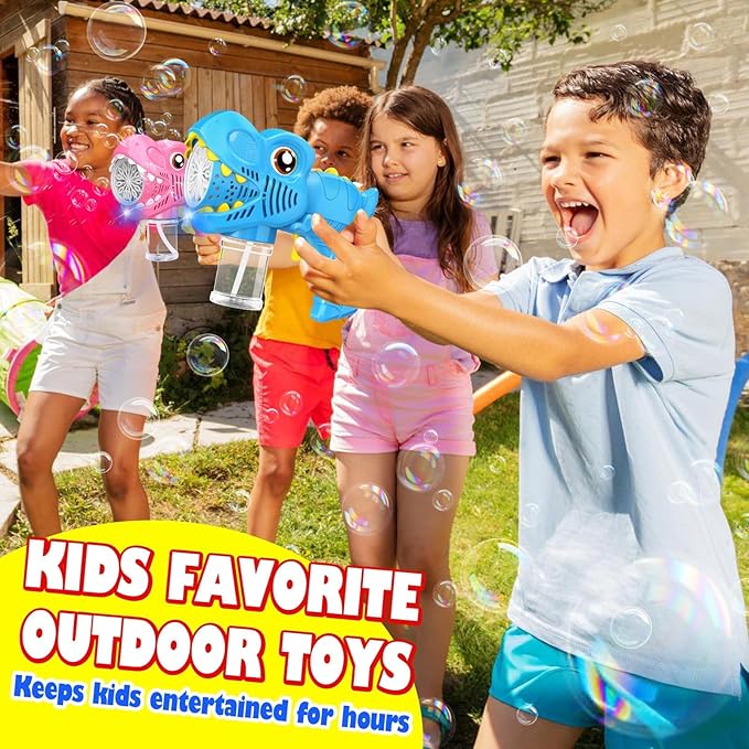 3PC Bubble Gun for Kids with 3 Bottles Solutions 13 Holes Turbo Mode Auto Bubbles Machine Birthday Gifts for Girls Kids Toys for Ages 3 4-8 Valentines Day Gifts Easter Xsmas Outdoor (Blue+Pink+Purple)