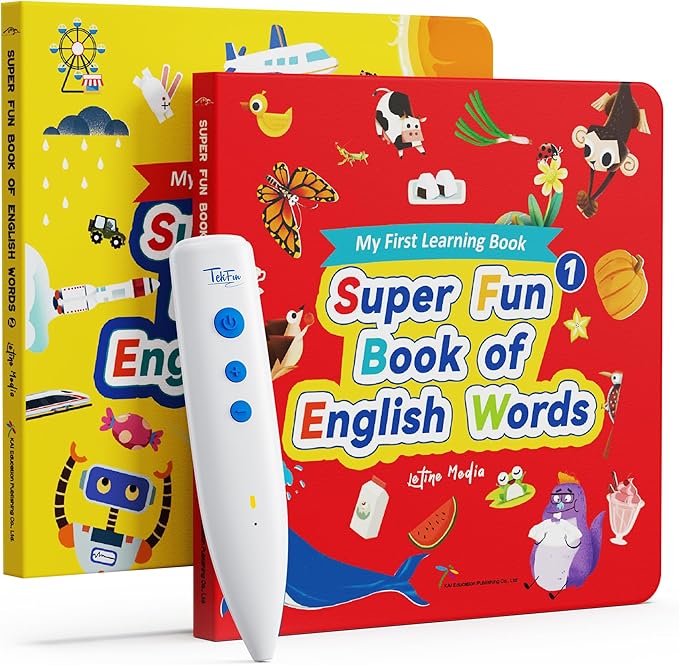 Talking Pen Books Sets, Engaging Electronic Learning Toys with Interactive Audio Sound Books, Toddler Educational Birthday Gifts, Autism Sensory Games for Ages 2 3 4 5 6