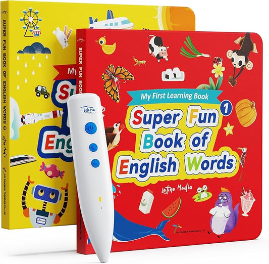 Talking Pen Books Sets, Engaging Electronic Learning Toys with Interactive Audio Sound Books, Toddler Educational Birthday Gifts, Autism Sensory Games for Ages 2 3 4 5 6