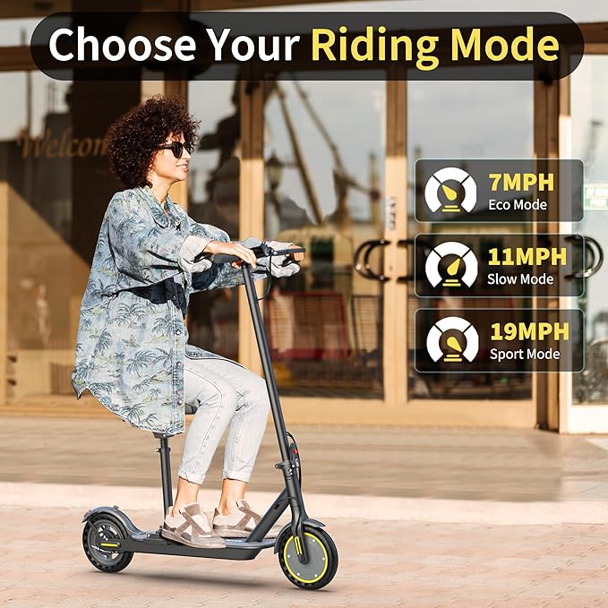 NAVIC Electric Scooter with Dual Suspension/Braking, 350W/500W Motor, 19/22 Mph, Max 22/27/49Mi Range, Foldable E Scooter for Adults with App