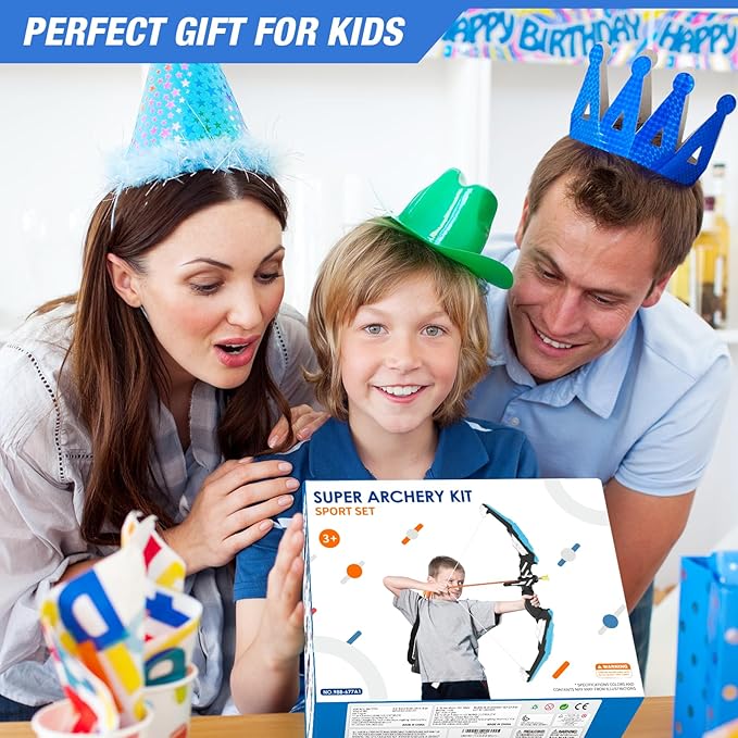 2 Pack Bow and Arrow for Kids, LED Light Up Archery Set with 24 Suction Cup Arrows, 1 Standing Target, 6 Score Targets & 2 Quiver, Indoor Outdoor Sport Gifts for Boys Girls Ages 4-8