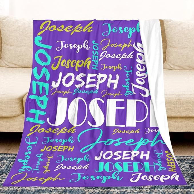 Dr.TOUGH Personalized Name Blanket Personalized Blanket for Adult Kids Flannel Customized Personalized Blankets and Throws