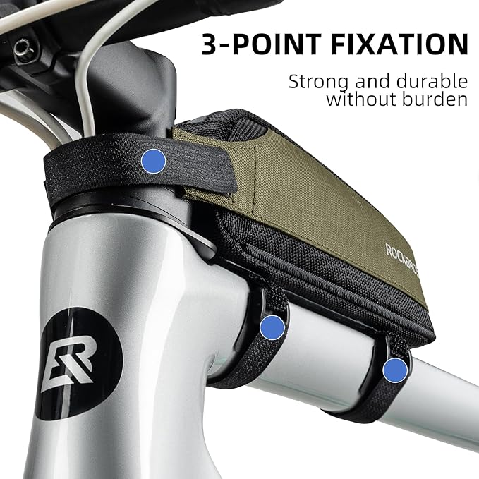 ROCKBROS Bike Top Tube Bag Bike Frame Bag Bike Triangle Bag Small Aerodynamic Bag for Triathlon and Gravel Bikes