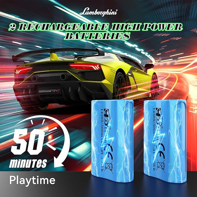 Lamborghini Remote Control Car, Officially Licensed 1:14 Lambo RC Car for Boys Girls Birthday Gift, Green Toys for 3 4 5 Years Old（Green）