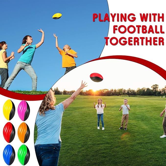 Jerify 12 Pcs Mini Footballs for Kids Spiral Foam Football Bulk 5 Inch Soft Small Waterproof Foam Ball Sports Birthday Toddler Football for Indoor and Outdoor Game(Assorted Color)