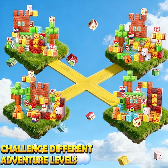 100PCS 0.8in Magnetic Blocks, Building Blocks Cubes for Kids Age 4-8, Magnetic Tiles for Toddler STEM Sensory, Magnetic Toys for Boys & Girls Age 3 4 5 6 7 8 9 10 Christmas Birthday Gifts