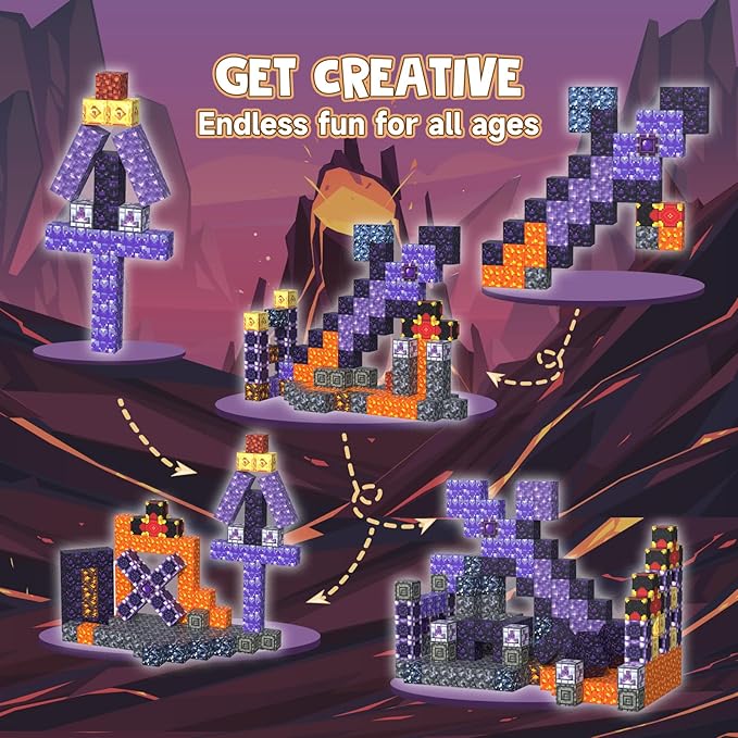 Magnetic Blocks Building Toys - 108PCS Magnet Building Blocks Set Construction Cubes STEM Sensory Stacking Kids Toys for Age 3-5, 4-8, 8-12