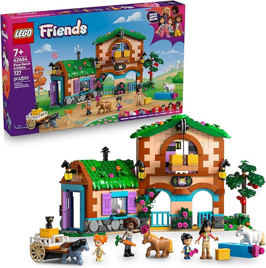 LEGO Friends Pony Ranch & Stable Pretend Play Building Toy - Playset with 3 Horse Toys for Creative Storytelling - Birthday Gift Idea for Girls & Boys, Ages 7+ Who Love Horse Stuff - 42654