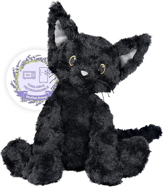 Coolable & Heatable Cat Stuffed Animals, Microwavable Heating Pad for Period Discomfort, Lavender Scent Cat Plush, Black Cat Plush Gift for Kids & Aldults