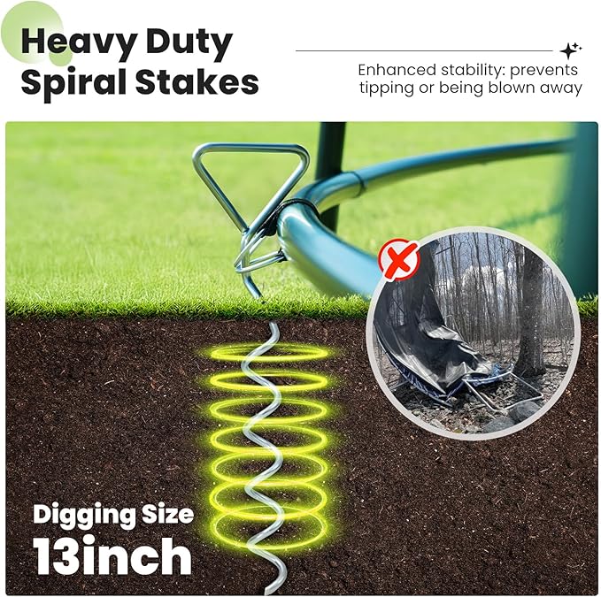 Zupapa No-Gap Design 16 15 14 12 10FT Trampoline with Safety Enclosure Net and Non-Slip Ladder 10-Year Quality Assurance Perfect for Kids Family Outdoor Backyard Fun