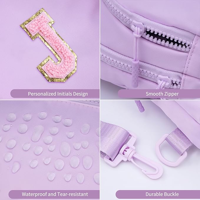 Birthday Gift for 5 6 7 8 9 10 11 12 13 14 15 16 Year Old Girls Fanny Pack Crossbody Bags for Women,Cute Trendy Stuff - Lavender,J