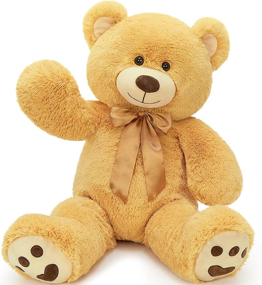 MorisMos Big Teddy Bear Stuffed Animal 36 inch, Large 3ft Teddy Bear Plush Toy, Big Stuffed Bear Gifts for Kids, Girls, Girlfriend, Women on Baby Shower, Valentine, Christmas, Birthday (Light Brown)
