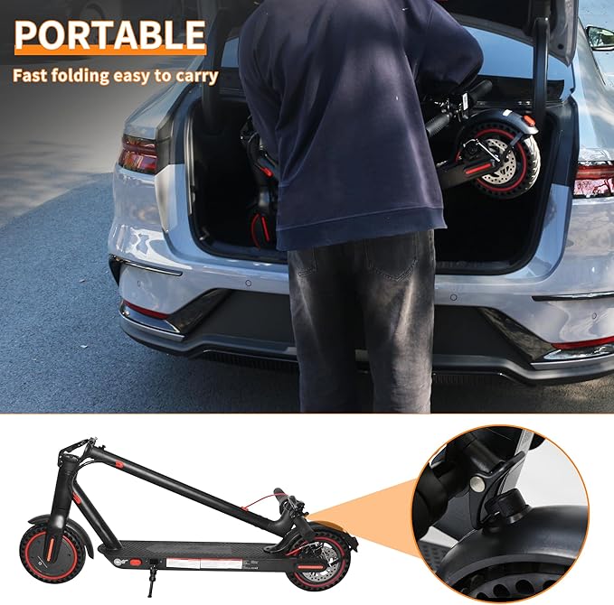 Electric Scooter Adults 16/22 Miles Long Range 8.5"/10" Tires Scooter Electric 500W Motor Brake Pad Lock Portable Foldable E Scooter for Adults Commuting