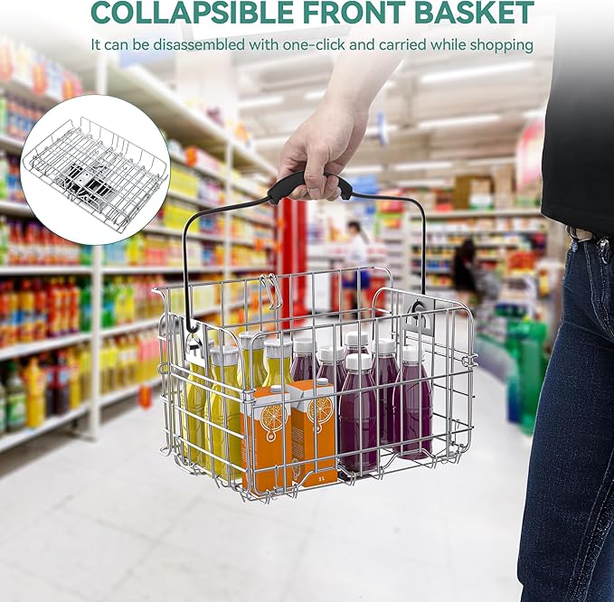 YITAHOME 24 & 26 Inch Adult Tricycle, 1 & 7 Speed 3 Wheel Bikes, Large Seat with Backrest Trike for Adults with Front & Rear Baskets, Cruiser Bike for Seniors Women Men Commute Picnic Outdoor