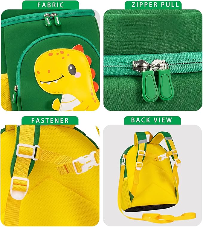 kids schoolbag with diving fabric and breathable pads - lightweight reflective backpack for boys and girls (green, Large)