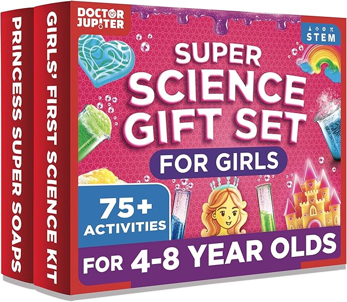 Doctor Jupiter Super Science Gift Set | Set of ‘Girls’ First Science Kit’, ‘Princess Super Soaps’ for Kids Ages 4+ | Birthday Gift Ideas, STEM Learning & Educational Toys for 4-5-6-7-8 Year Old Girls