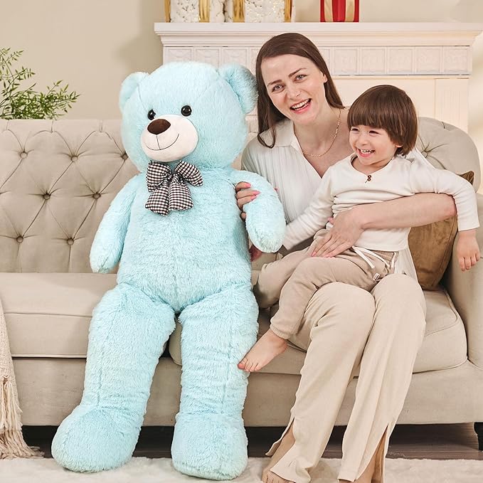MaoGoLan Giant Teddy Bear 4 Feet,Adorable and Cuddly Big Bear Stuffed Animal 47", Classic Teddy Bear Plush Gift Decoration for Baby Shower,Party,Birthday,Valentines Day,Mint Green