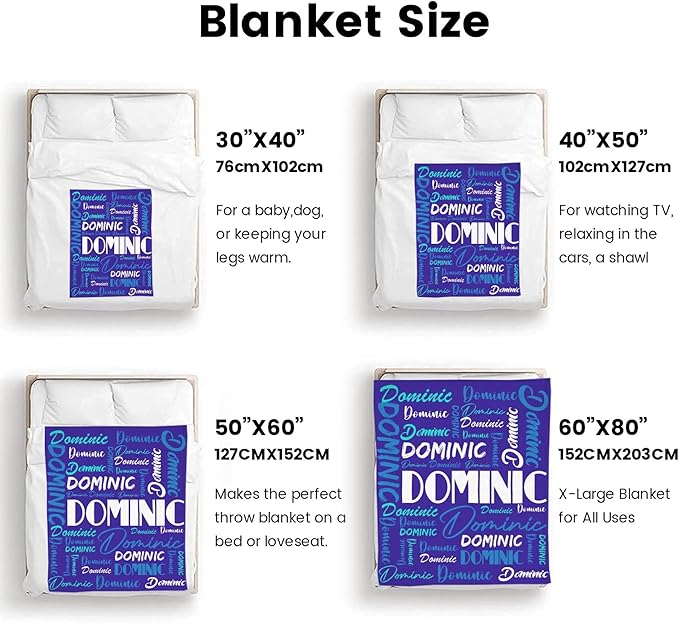 Dr.TOUGH Personalized Name Blanket Personalized Blanket for Adult Kids Flannel Customized Personalized Blankets and Throws