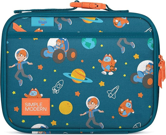 Simple Modern Blippi Kids Lunch Box for School | Reusable Insulated Lunch Bag for Toddler, Girl, and Boy | Meal Containers with Exterior & Interior Pockets | Hadley Collection | Blippi Space