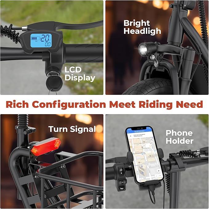 WERHY Electric Scooter, 8.5"/10"/14" Tire, Powerful 350/500W Motor, Top Speed 19/22 MPH, 21-49Miles Max Range, Folding Escooter for Adults & Teens with Dual Braking