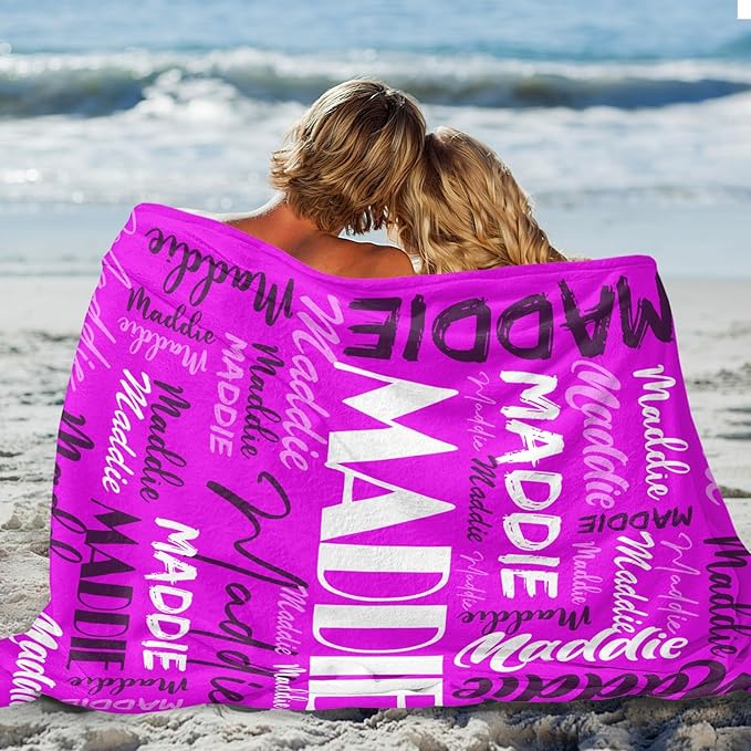 Dr.TOUGH Personalized Name Blanket Personalized Blanket for Adult Kids Flannel Customized Personalized Blankets and Throws