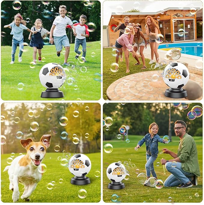 Soccer Bubble Machine, Toy for Ages 5-7 Year Olds, Kids & Toddlers, Birthday Gift for 3 4 5 6 7 8 Year Old Boys Girls, Suitable for Party, Outdoor & House Activities with Bubbles