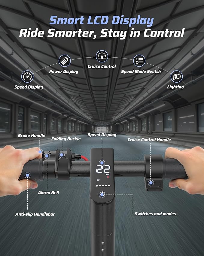 Electric Scooter - 8.5"/10" Solid Tire, Powerful 350W/500W Motor, Top Speed 19 MPH, Max 16-22 Miles Ranges, Load 265LBS, Aluminum Alloy Frame Foldable Commuting Escooter for Adults & Teens