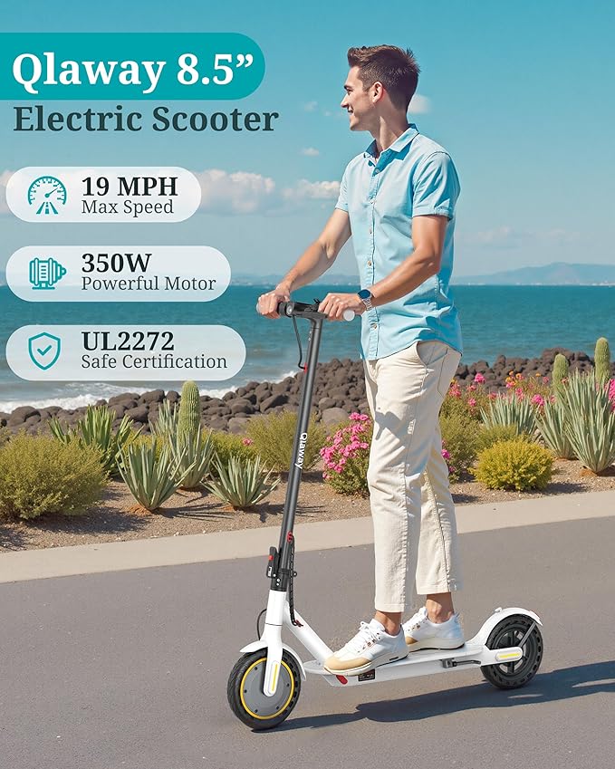 Electric Scooter - 8.5"/10" Solid Tire, Powerful 350W/500W Motor, Top Speed 19 MPH, Max 16-22 Miles Ranges, Load 265LBS, Aluminum Alloy Frame Foldable Commuting Escooter for Adults & Teens